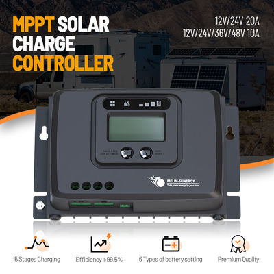 سعر جيد تحكم الشحن الشمسي الرقمي الذكي RV MPPT 12V / 24V تصميم سطحي الانترنت