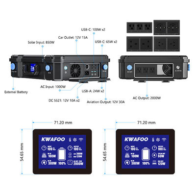 سعر جيد MPPT شحن محطة الطاقة الشمسية المحمولة 2000W مع بلوتوث و WIFI APP الانترنت