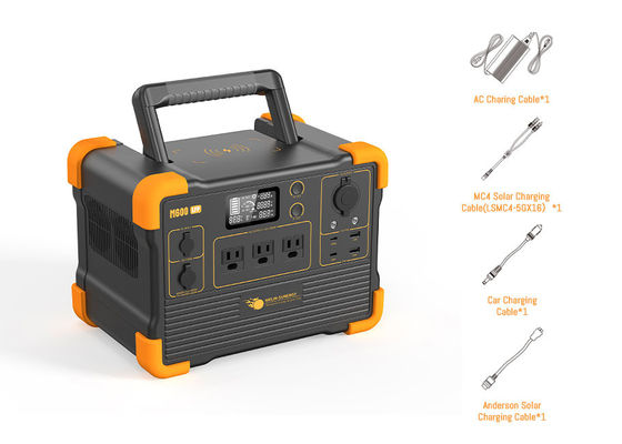 سعر جيد AC/DC/USB Output LiFePO4 بطارية الليثيوم مولد شمسي 1200W ناقل موجات الصين النقي الانترنت