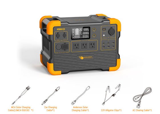 مولد طاقة شمسية مع UPS بقدرة 2000 واط مع شاشة LCD في الوقت الفعلي ومصادر إدخال متعددة وشاحن هاتف لاسلكي